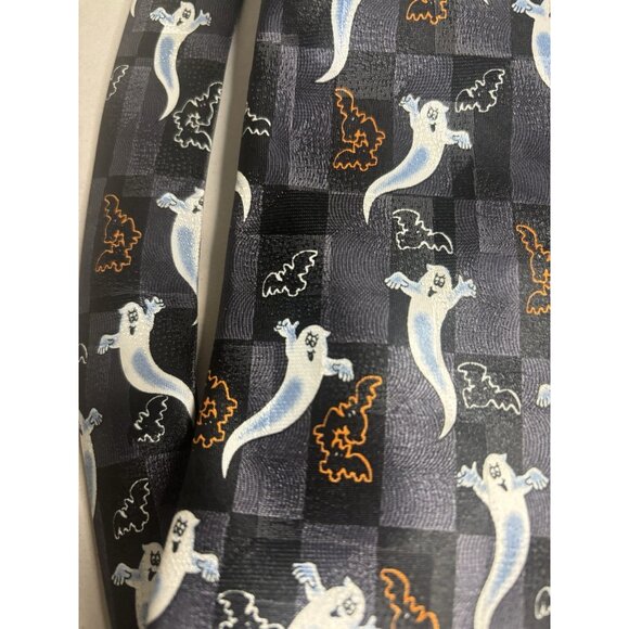 Halloween Neck Tie Pumpkins Ghosts Necktie Teachers Novelty Hallmark Lot Of 2 - Picture 4 of 12